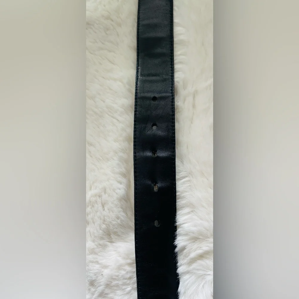 PRADA Men’s Black Butter Soft Leather Belt w/Silver Buckle Size: 38”-42”